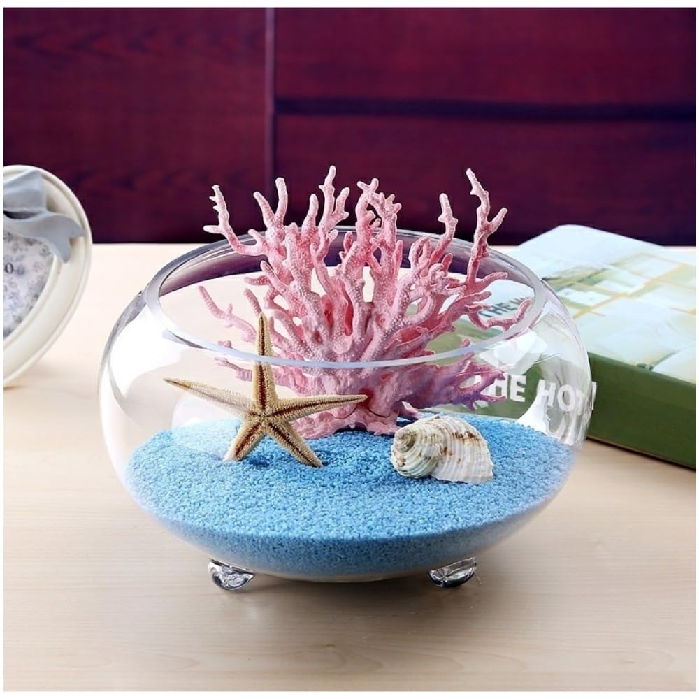 ガラス　三つ足　金魚・メダカ鉢(箱あり) Amazon | 4 サイズ展開 3 足付き丸型ガラス水槽 透明厚手ガラス製 金魚